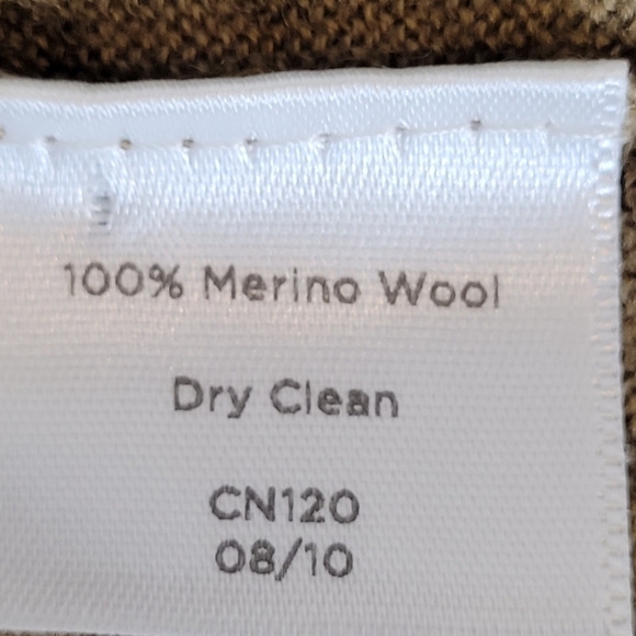 Talbots Petites Khaki Green Italian Merino Wool Button Front Cardigan - Size S - Picture 9 of 9